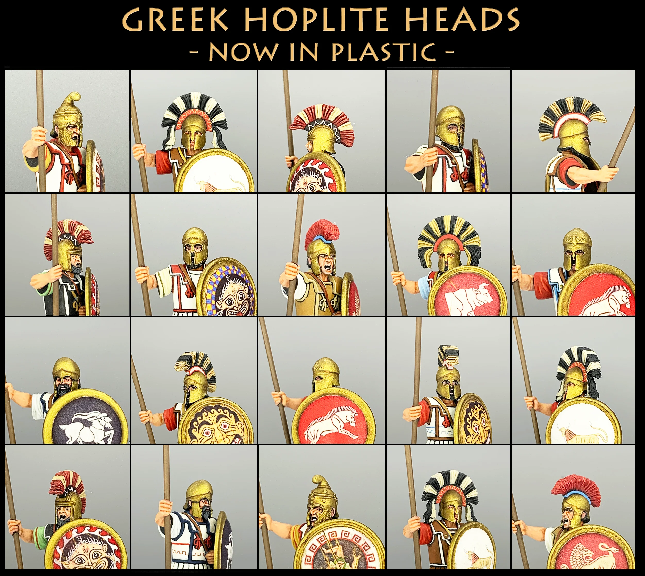 Greek Hoplite Heads x 56