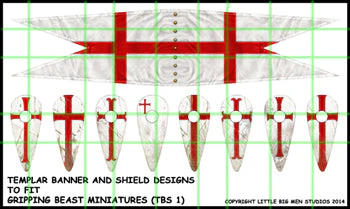 Templar Saga banner and shields